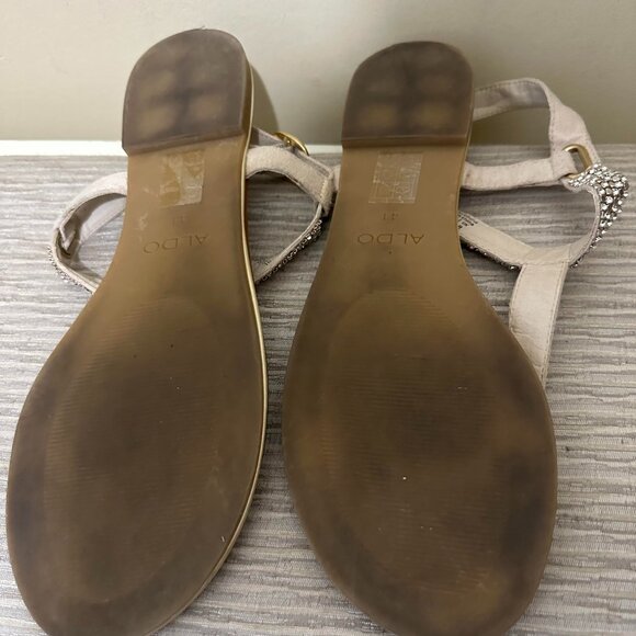 Aldo flat sandals metal accent SIZE 10 - Picture 2 of 2